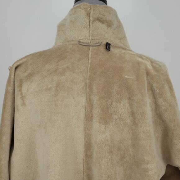 Mycra Pac One Jacket Womens Medium Beige Microfiber Open Front Sherpa Lined Coat - Picture 16 of 16